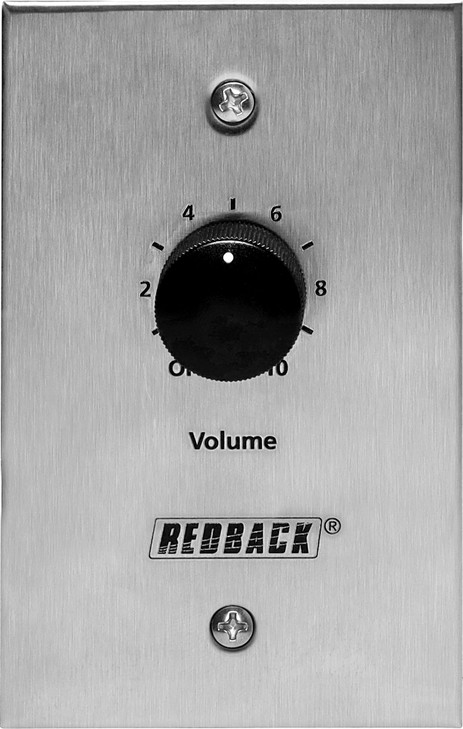 Redback Attenuator Volume Control 10W 100V Line - Vert. Stainless Steel