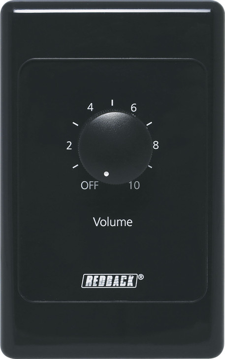 Redback Volume Control 40W 100V Line - Vertical Black