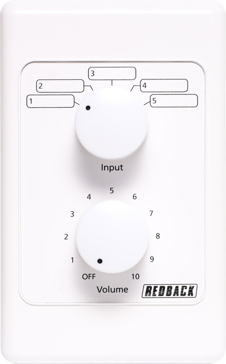 Redback Volume Control 40W 100V Line With 5 Way Input Switching
