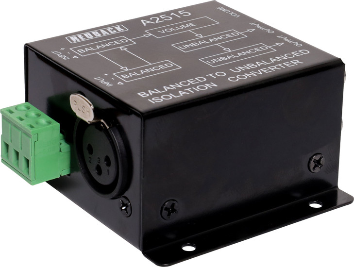 Redback Balanced To Unbalanced Converter XLR-RCA / Screw Term.