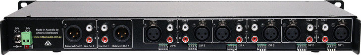 Redback 6 Input, 2 Output Public Address (PA) Mixer