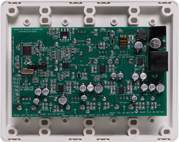 Redback 3 Input XLR Mic/Line Pre-Amp Bluetooth Wallplate