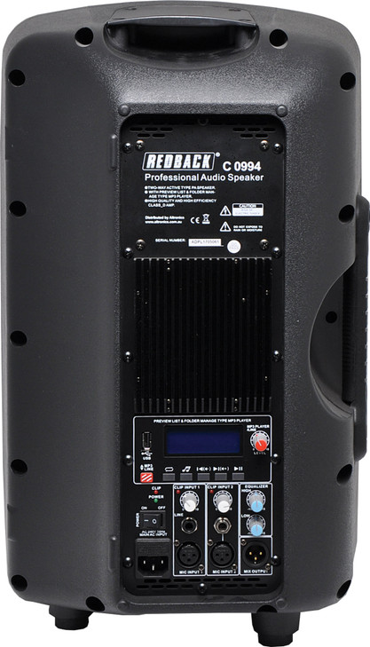 Redback 250mm 10 Inch 2 Way Powered PA Speaker With MP3/USB