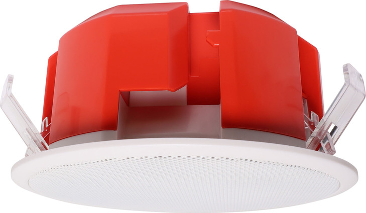 One-Shot 100mm 100V 6W Ceiling EWIS Speaker White Metal Grille (V2)