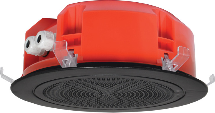 One-Shot 200mm 100V 5W Ceiling EWIS Speaker Black Grille