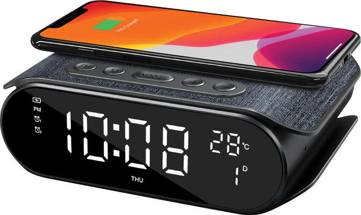 Powertran Wireless QI Charging Radio Alarm Clock
