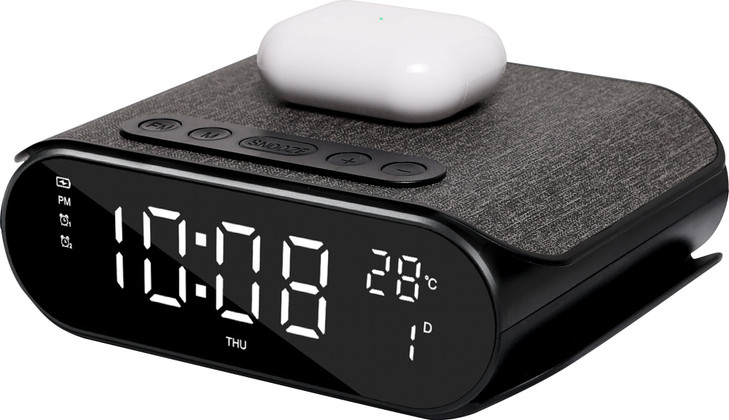 Powertran Wireless QI Charging Radio Alarm Clock