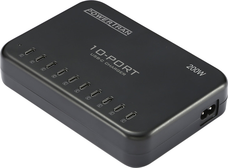Powertran 10 Port 200W USB Type-C Charging Station