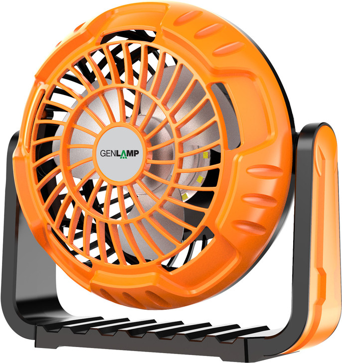 Genlamp Portable Fan USB Rechargeable With LED Light