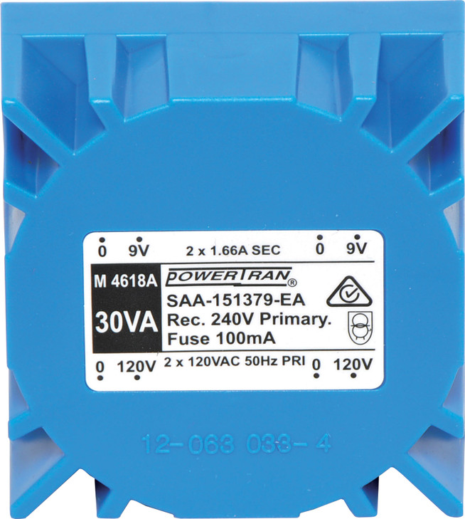 Powertran 9 + 9 PCB 30VA Toroidal Transformer