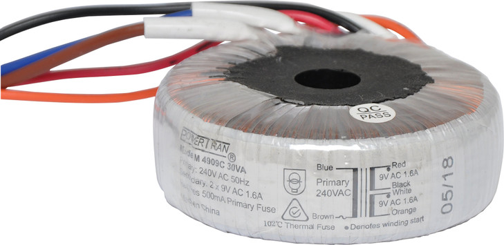 Powertran 240/9+9 30VA Toroidal Transformer