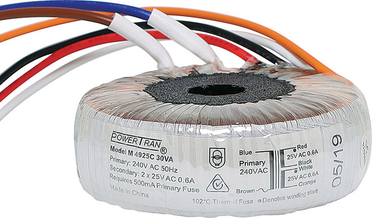 Powertran 240/25+25 30VA Toroidal Transformer