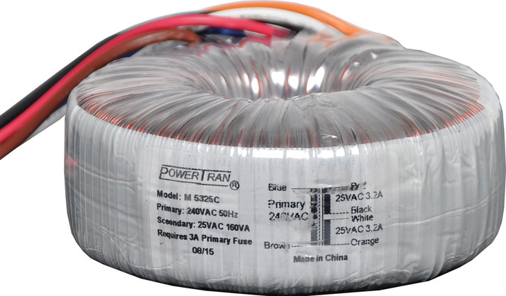 Powertran 25 + 25 160VA Toroidal Transformer