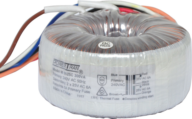Powertran 25 + 25 300VA Toroidal Transformer