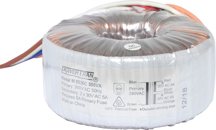 Powertran 30 + 30 300VA Toroidal Transformer