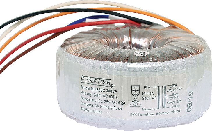 Powertran 35 + 35 300VA Toroidal Transformer