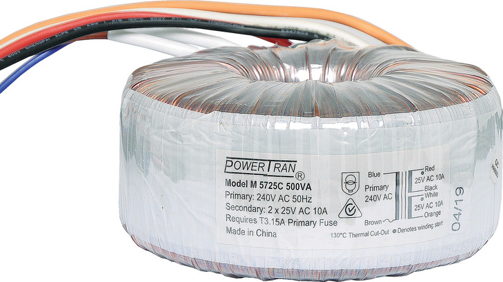 Powertran 25 + 25 500VA Toroidal Transformer