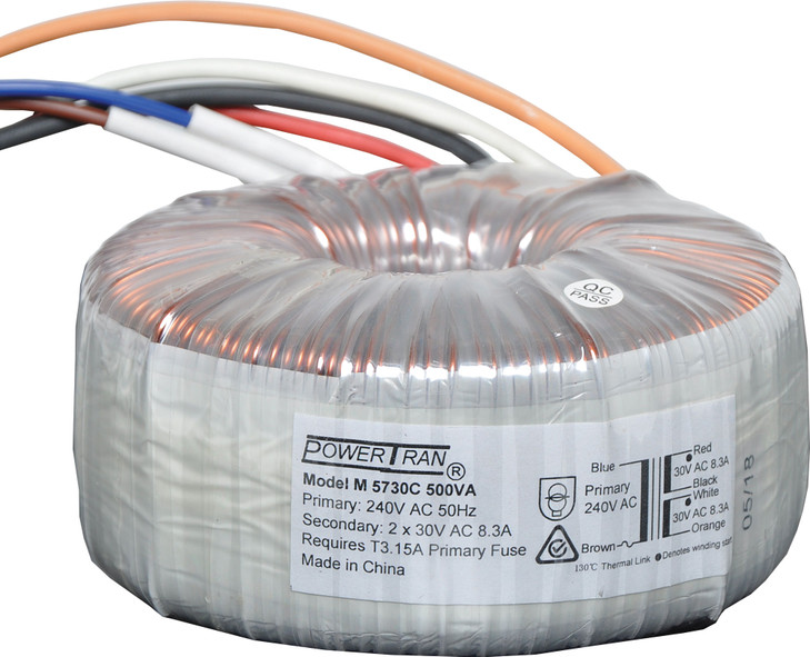 Powertran 30 + 30 500VA Toroidal Transformer