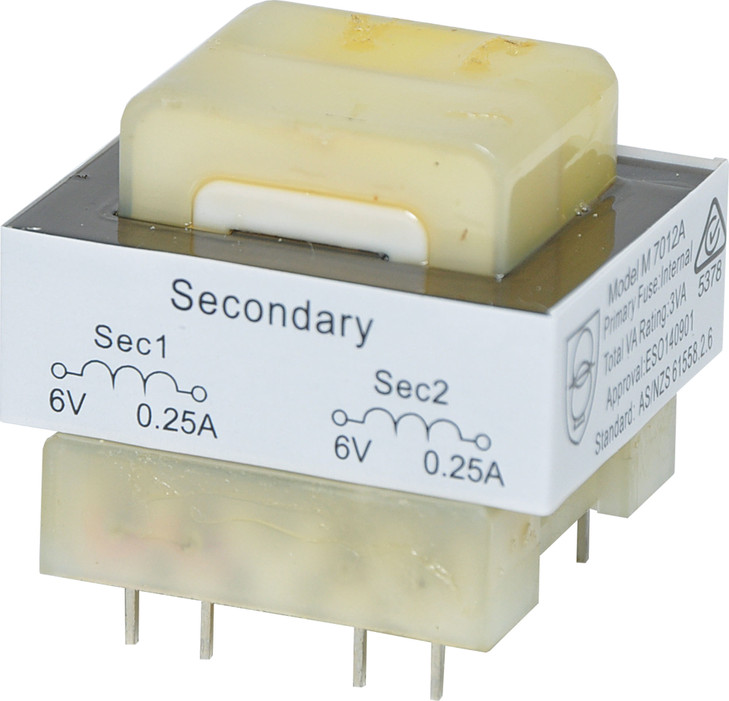 Powertran 3VA 6+6V PCB Transformer