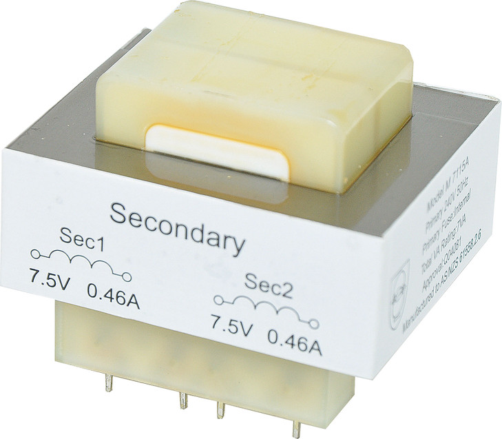 Powertran 7VA 7.5+7.5V PCB Transformer