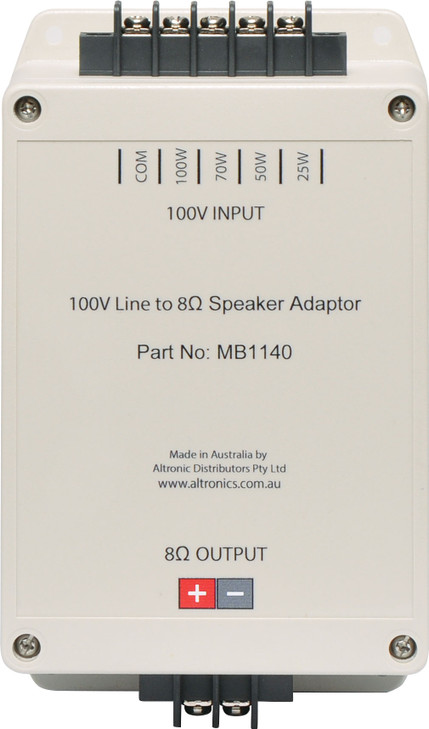 Redback 100V Line to 8 Ohm Speaker Transformer Adapter