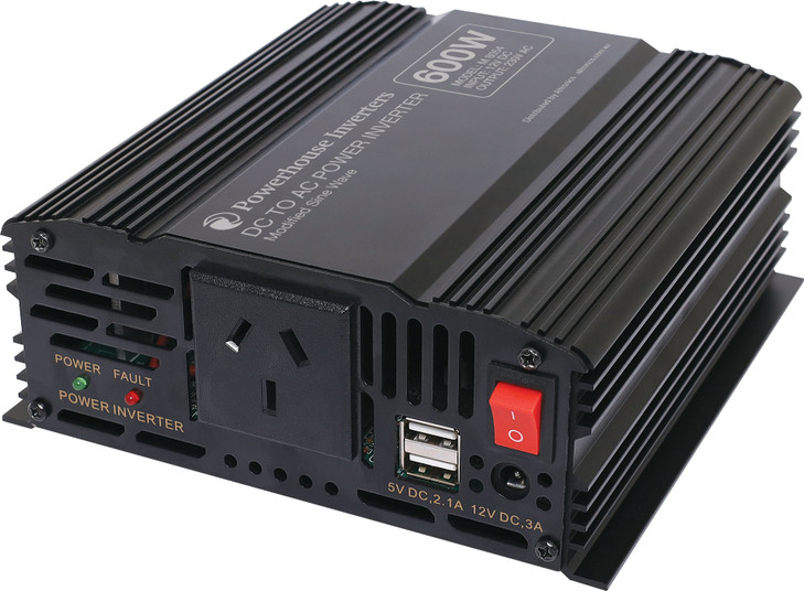 Powerhouse 600W 12V DC To AC Modified Sine Wave Power Inverter