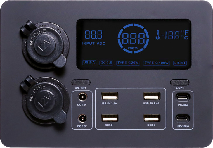 Powerhouse 12V DC Power Control Hub With Power Meter Display