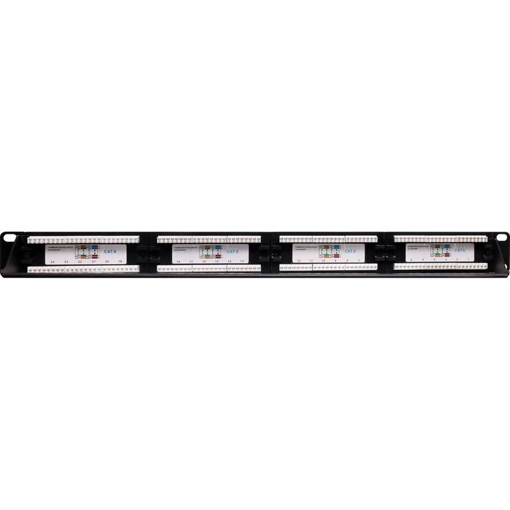 24 Port 1RU Enhanced Cat6 Patch Panel