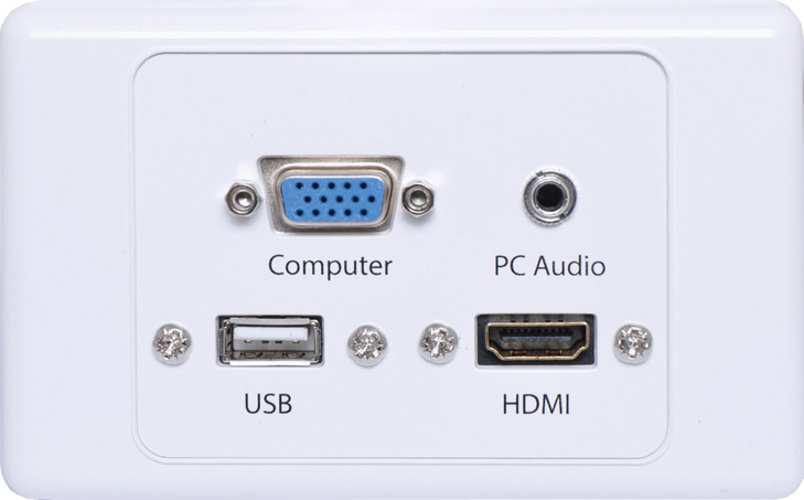 Dynalink HDMI VGA, 3.5mm, USB type A Wallplate Flyleads