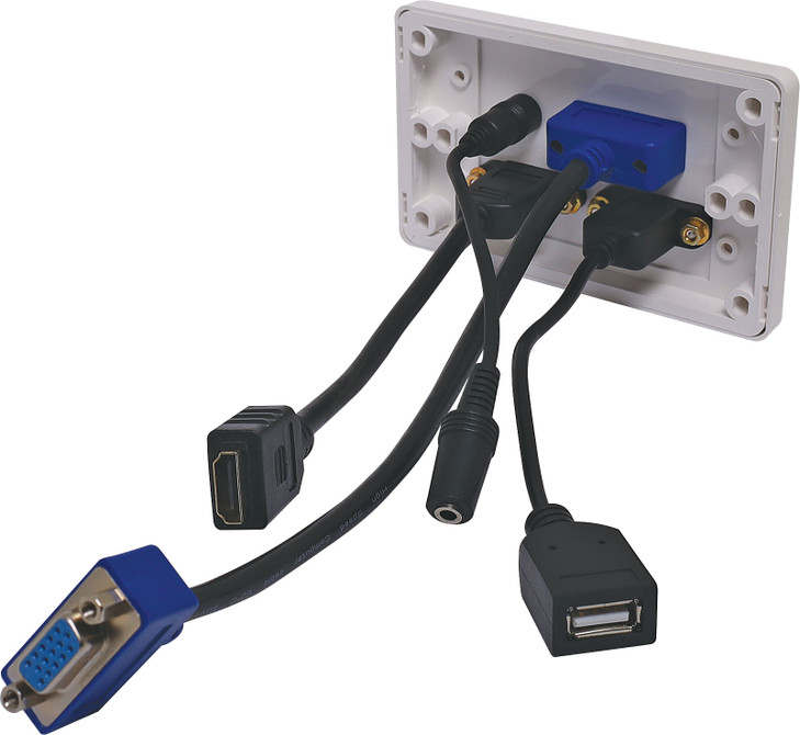 Dynalink HDMI VGA, 3.5mm, USB type A Wallplate Flyleads