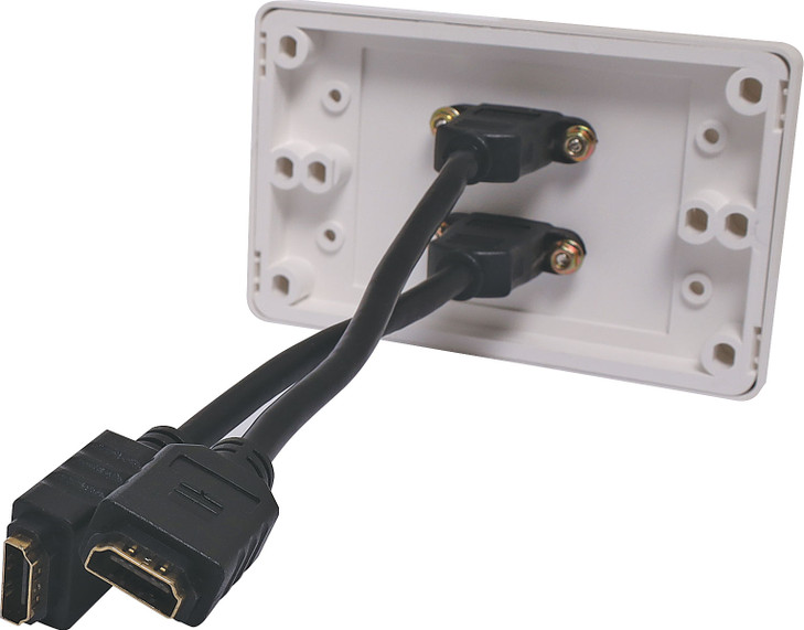 Dynalink Dual HDMI Wallplate with Flylead Connection