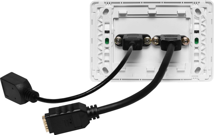 Dynalink HDMI USB A Horizontal Wallplate With Flyleads - Clipsal Pro