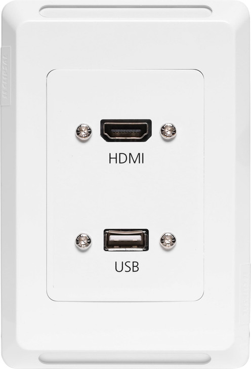 HDMI USB A Vertical Wallplate With Flyleads - Clipsal Pro