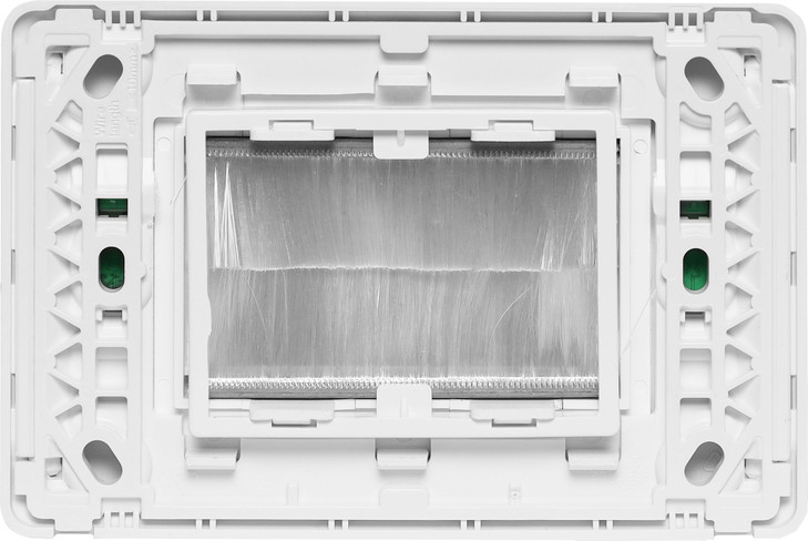 Dynalink Flat White Brush Entry Wallplate - Clipsal Pro