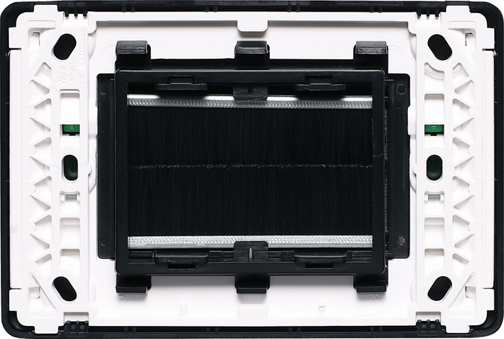 Flat Black Brush Entry Wallplate - Clipsal Pro