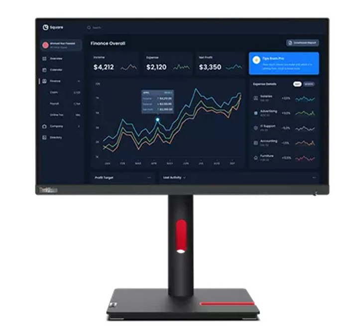 LENOVO ThinkVision T27i-30 27' FHD IPS Monitor 1920x1080 16:9 Anti-Glare Height Adjustable Titl Swivel Pivot 4xUSB3.2 Hub VGA DP HDMI 3yr ~61C6MAR1AU