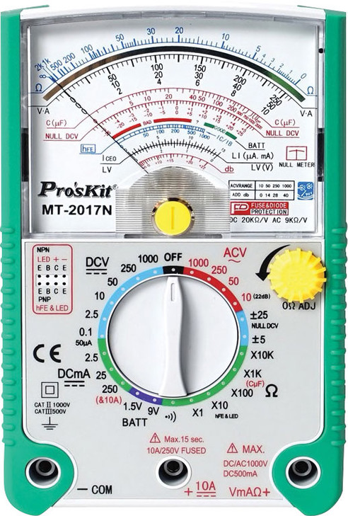 Pros Kit Analog Multimeter With Transistor Test