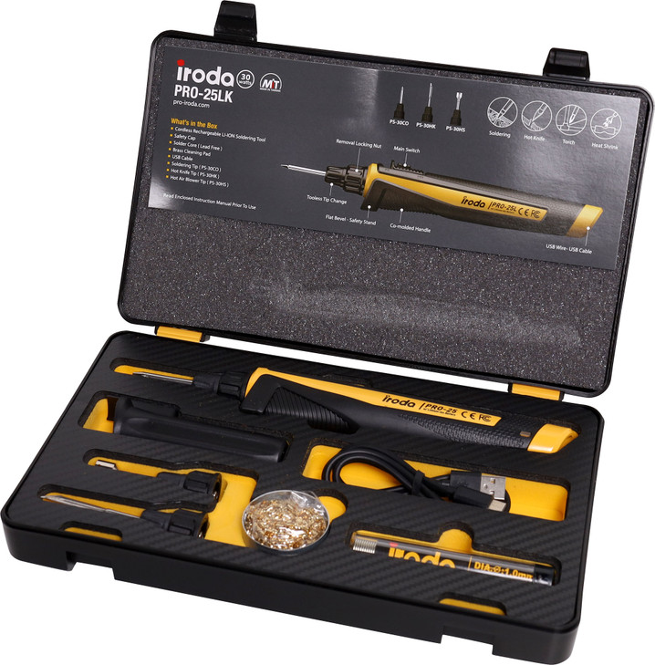 Iroda Solderpro USB 30W Lithium Soldering Iron Kit
