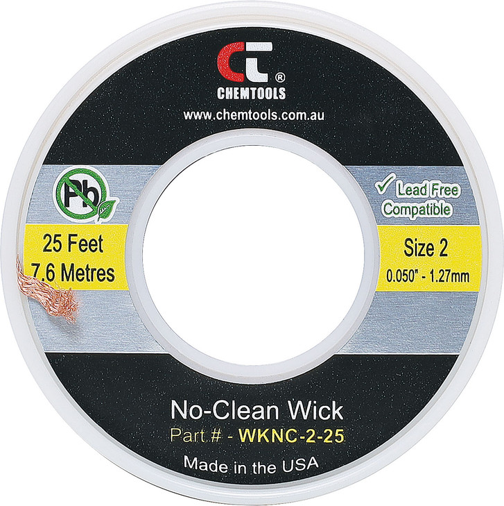 Chemtools 1.27mm Yellow 7.6m Solder Wick Desoldering Braid