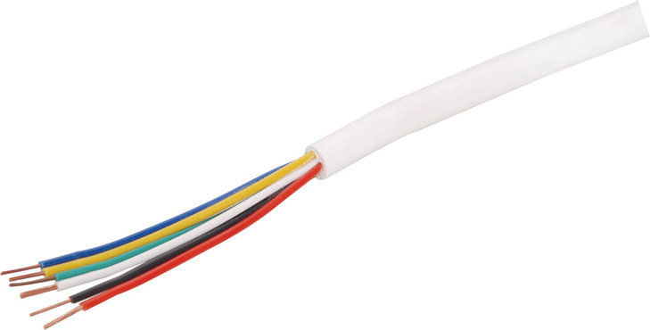 14/0.20 White 6 Core Security Cable