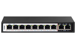 D-LINK 10P 10/100MBPS POE SWITCH WITH 8 LONG REACH POE PORTS (96W) AND 2 UPLINK PORTS