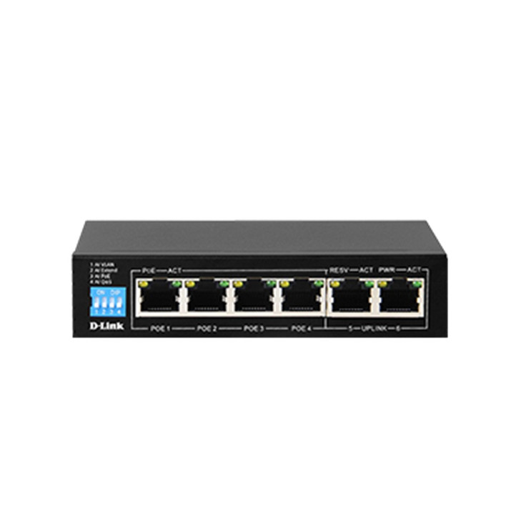 D-LINK 6P 10/100MBPS POE SWITCH WITH 4 LONG REACH POE PORTS (60W )AND 2 UPLINK PORTS