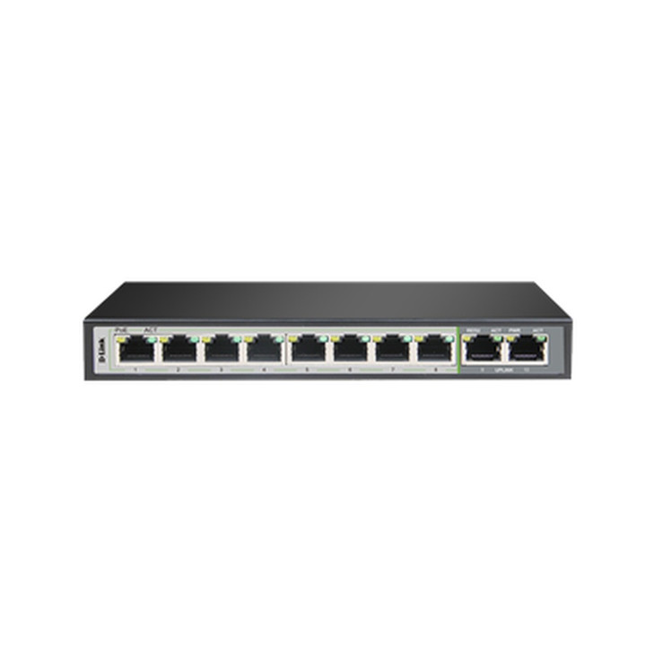 D-LINK 10P GIGABIT POE SWITCH WITH 8 LONG REACH POE PORTS (96W) AND 2 UPLINK PORTS