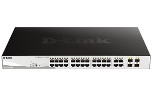 D-LINK 28-PORT GIGABIT WEBSMART POE+ SWITCH WITH 24 RJ45 AND4 SFP PORTS (370W)