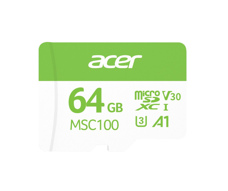 Acer MSC100-64GB microSD Express Read & Write Speed up to 100 MB/s & 30MB/s BL.9BWWA.336