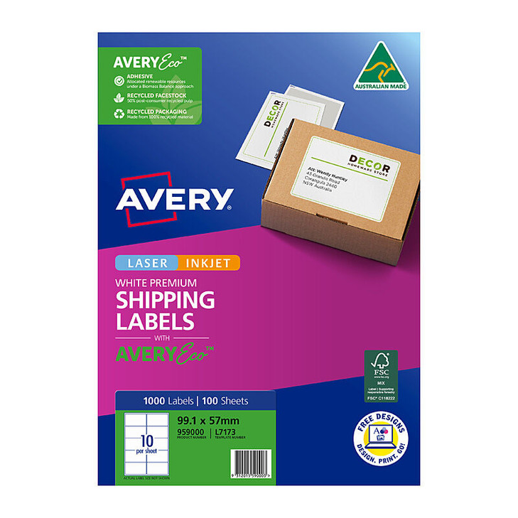 AveryEco Lbl L7173 10UP Pk100 - image 2