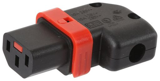 IEC-LOCK C13 FEMALE INLINE REWIRABLE R/A