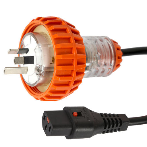 POWER LEAD IEC-LOCK C13 TO 10A CAPTIVE PLUG