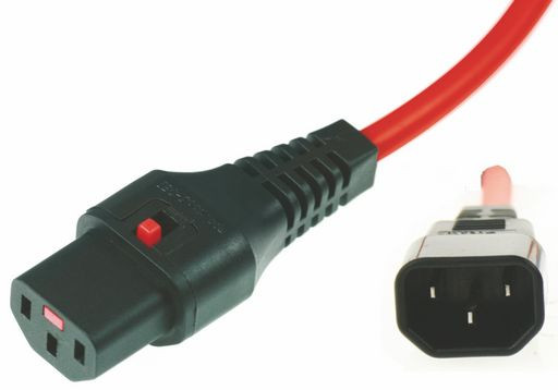 IEC-LOCK C13 TO C14 EXTENSION LEAD