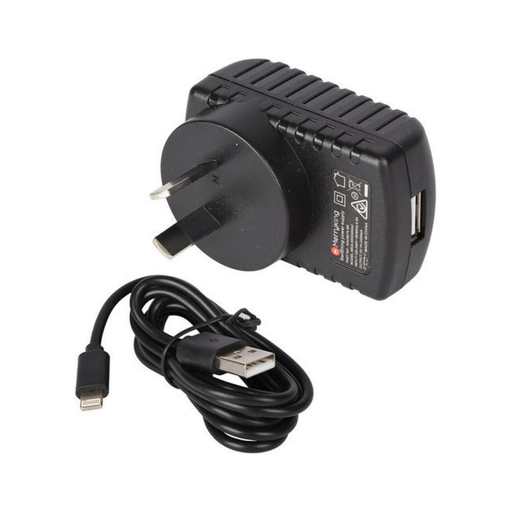Prolink 2.4A USB Chrgr+Lightning – Type Packaged, Length 1.5M, Colour Black, Voltage 5V